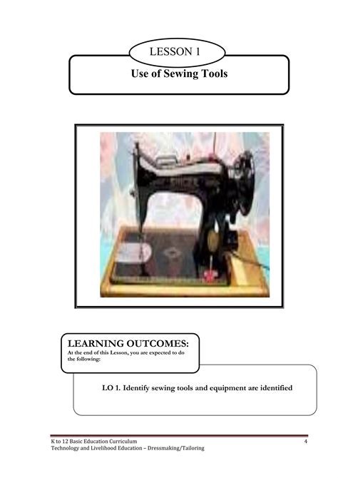 dressmaking 10 quarter 4 module 1|K to 12 dressmaking and tailoring learning modules.